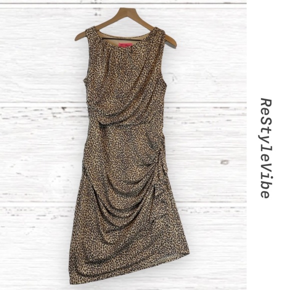 Betsey Johnson Dresses & Skirts - BETSEY JOHNSON Women’s Size 12 Dress Animal Leopard Stretch Sleeveless Lined